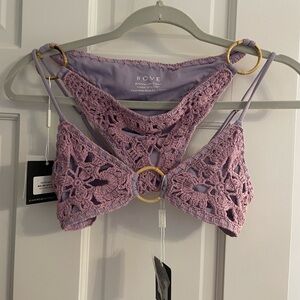 Rove Swimwear Lilac Crochet Bamboo Swim Set